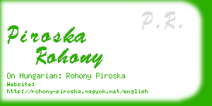 piroska rohony business card